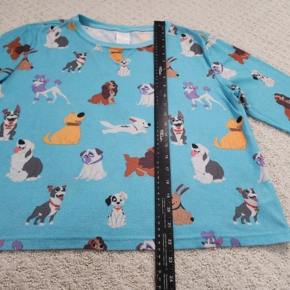 Disney Dogs Waffle Knit Thermal Long Sleeve Shirt Lady Tramp Pongo size Medium - Picture 8 of 8